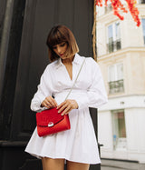 Sac pochette Mini Paname Oxymore rouge - clutch vegan et éthique - Ashoka Paris  Modifier le texte alternatif