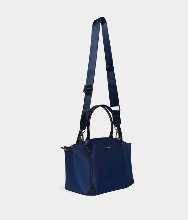 Sac à main vegan pour femme Pretty Apple Skin et Nylon recyclé bleu marine, sans cuir, éthique, écoresponsable, écologique, recyclé et sans cruauté